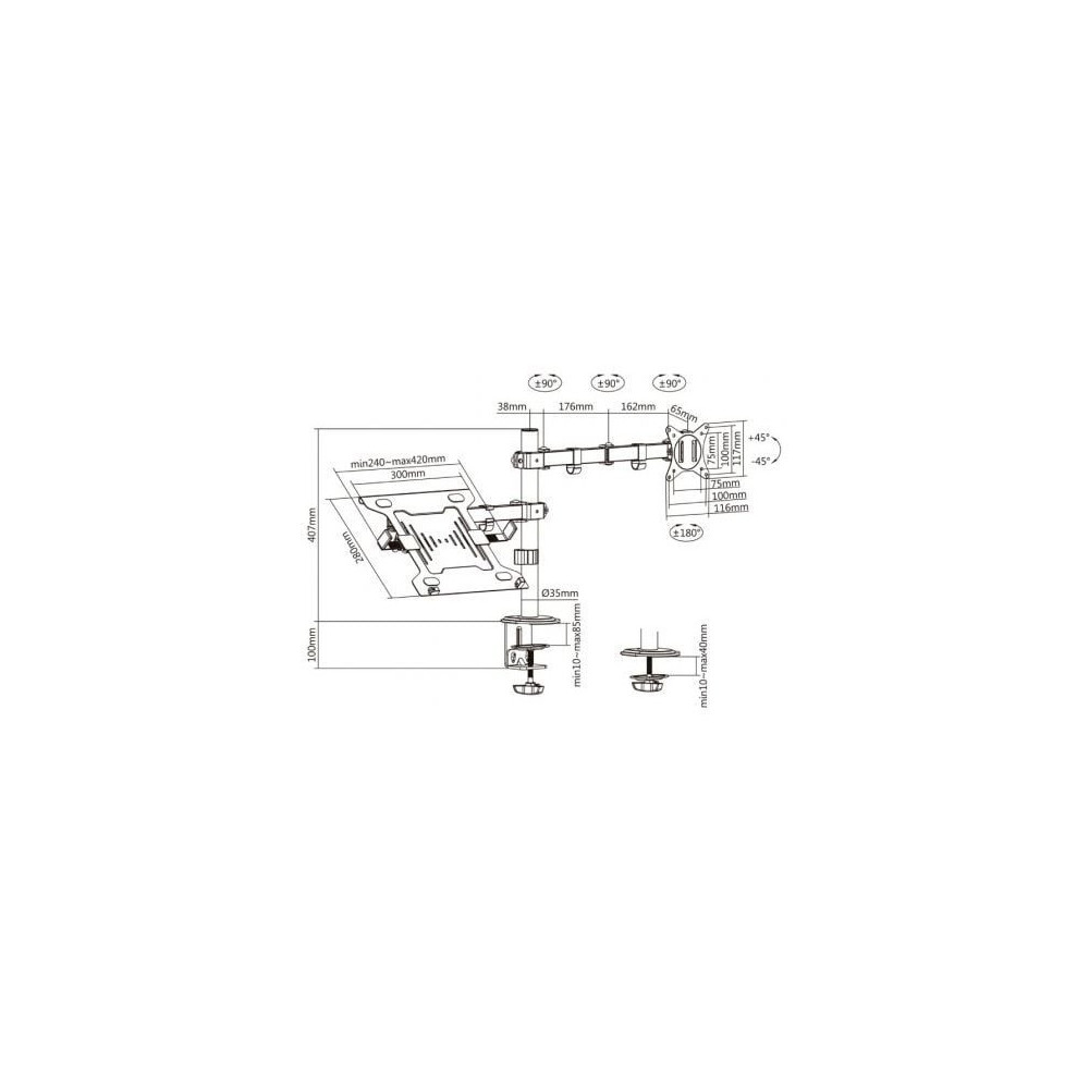 Soporte de Mesa Orientable/ Inclinable DTL32TSR-193 para TV y Portátil de 17-32'