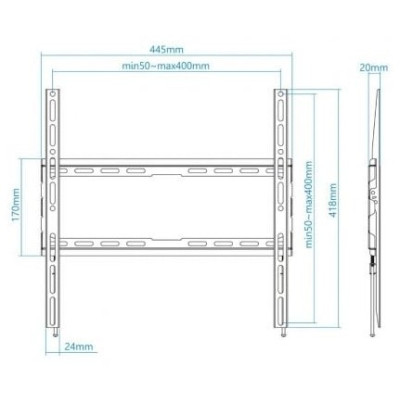 Soporte de Pared Fijo TooQ LP1070F-B para TV de 32-70'/ hasta 45kg