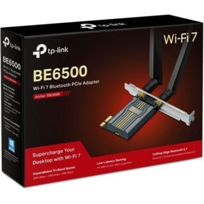 Tarjeta de Red Inalámbrica-PCI Express TP-Link Archer TBE400E/ WiFi 7/ 6500Mbps/ 2.4/5GHz/6GHz