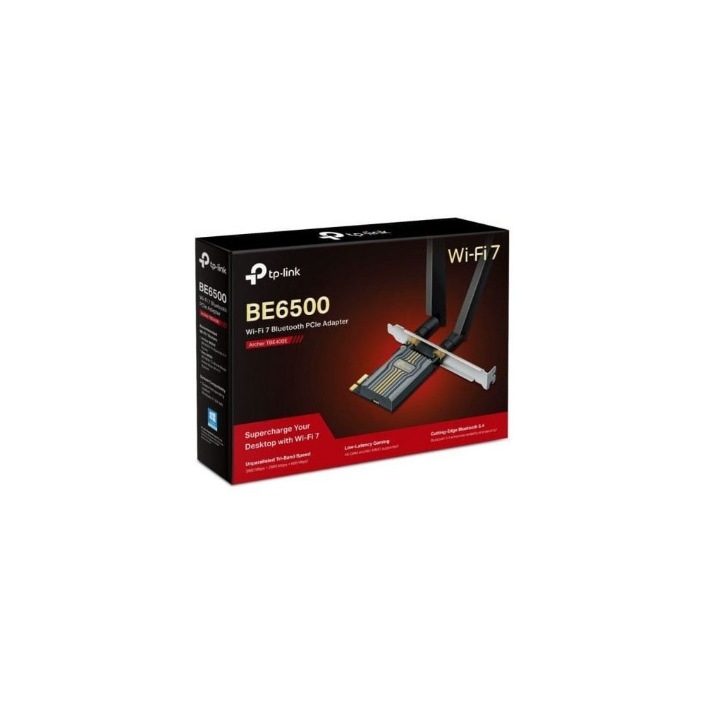 Tarjeta de Red Inalámbrica-PCI Express TP-Link Archer TBE400E/ WiFi 7/ 6500Mbps/ 2.4/5GHz/6GHz