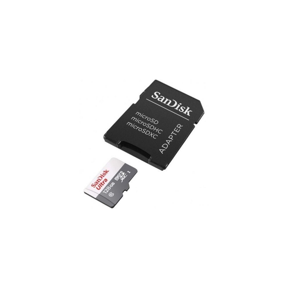 Tarjeta de Memoria SanDisk Ultra 128GB microSD XC con Adaptador/ Clase 10/ 80MB/s