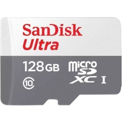 Tarjeta de Memoria SanDisk Ultra 128GB microSD XC con Adaptador/ Clase 10/ 80MB/s