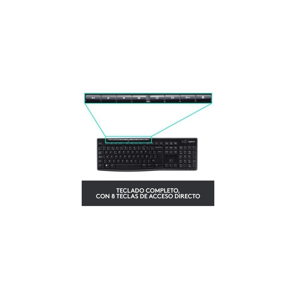 Teclado y Ratón Inalámbricos Logitech Wireless Combo MK270