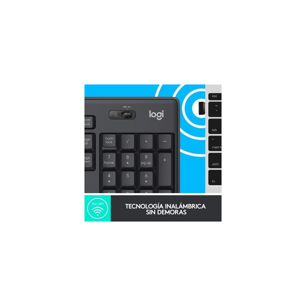 Teclado y Ratón Inalámbricos Logitech Silent Touch MK295/ Grafito