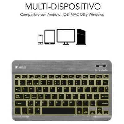 Teclado Compacto Inalámbrico Subblim Smart Backlit/ Gris