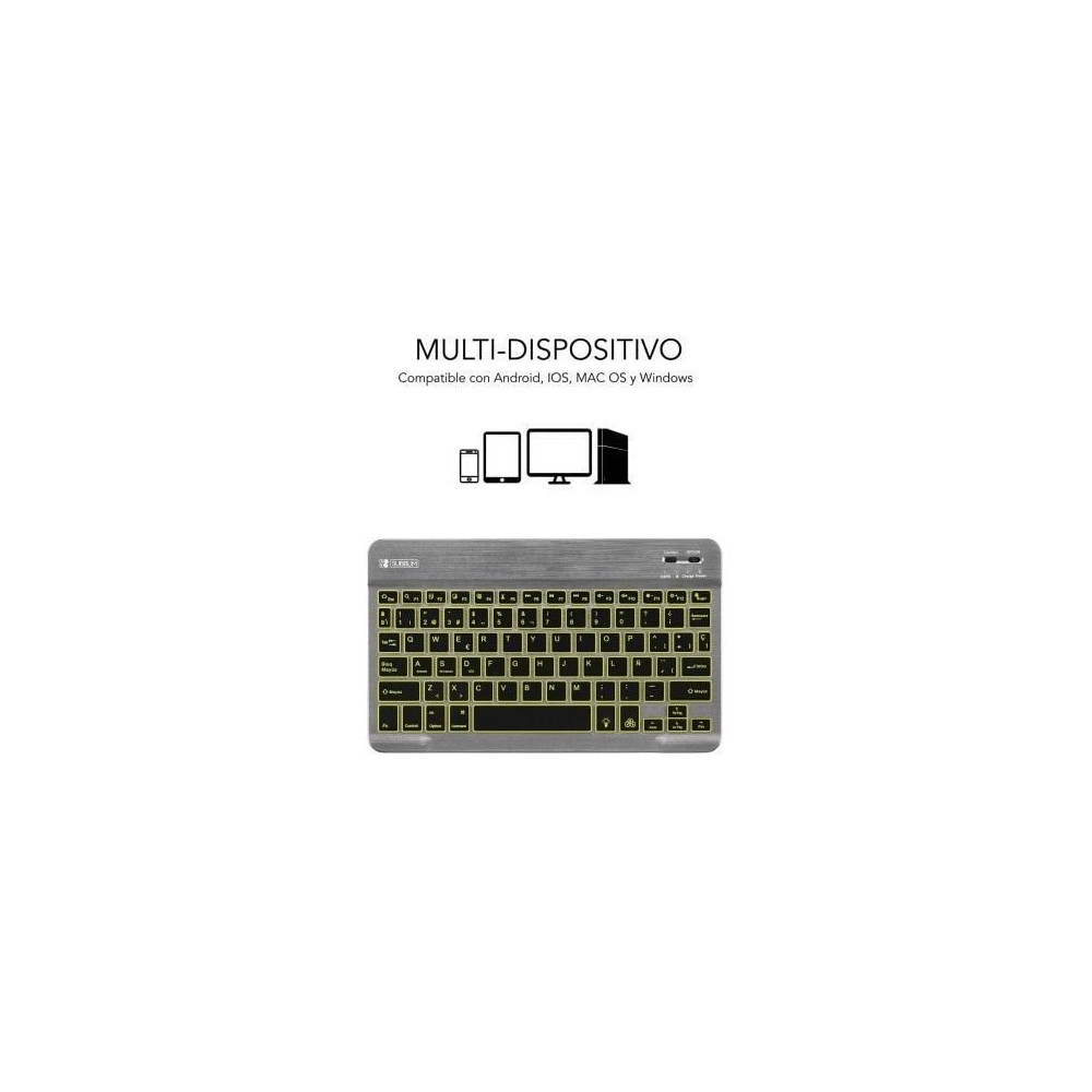 Teclado Compacto Inalámbrico Subblim Smart Backlit/ Gris