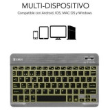 Teclado Compacto Inalámbrico Subblim Smart Backlit/ Gris