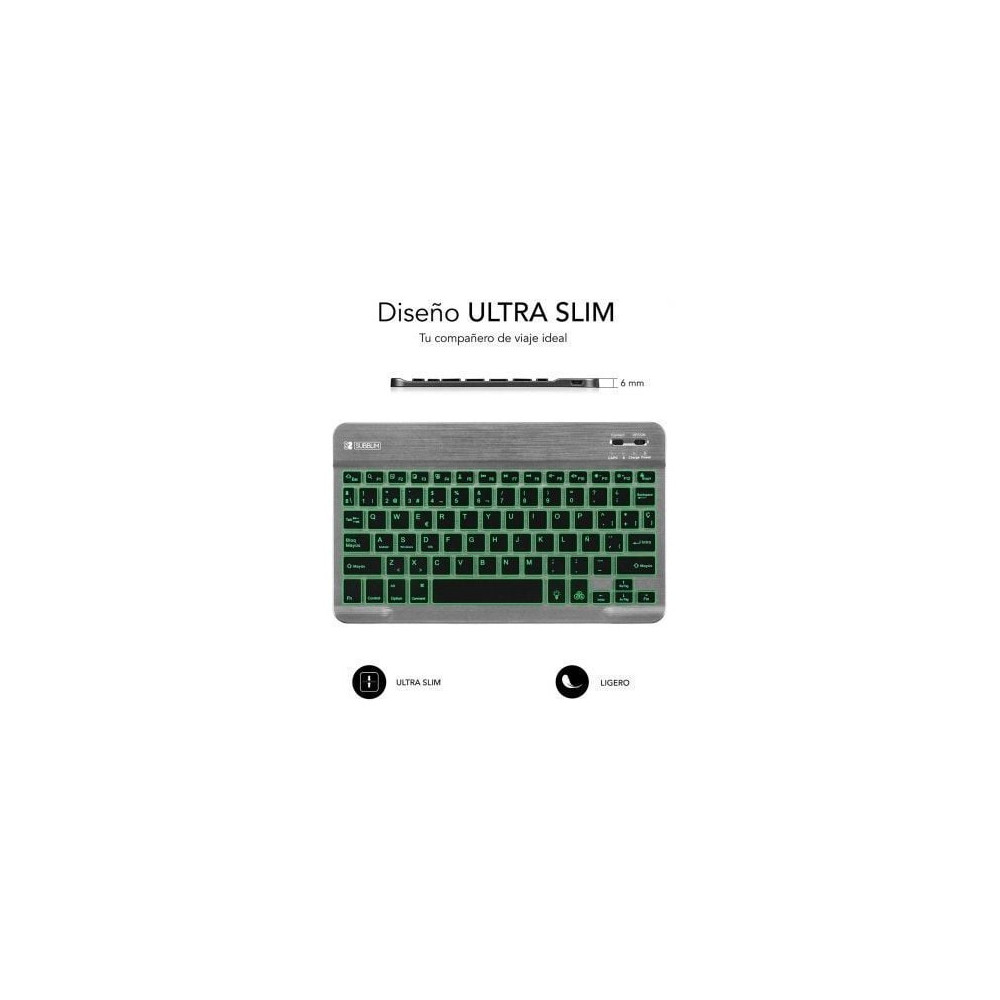 Teclado Compacto Inalámbrico Subblim Smart Backlit/ Gris