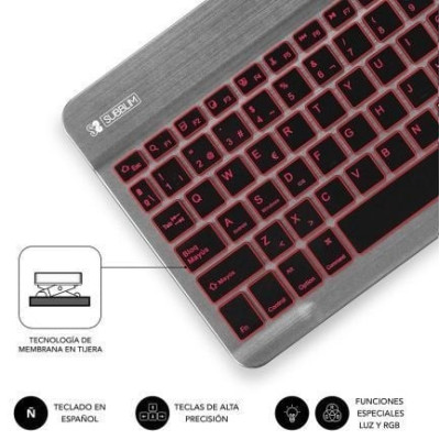 Teclado Compacto Inalámbrico Subblim Smart Backlit/ Gris