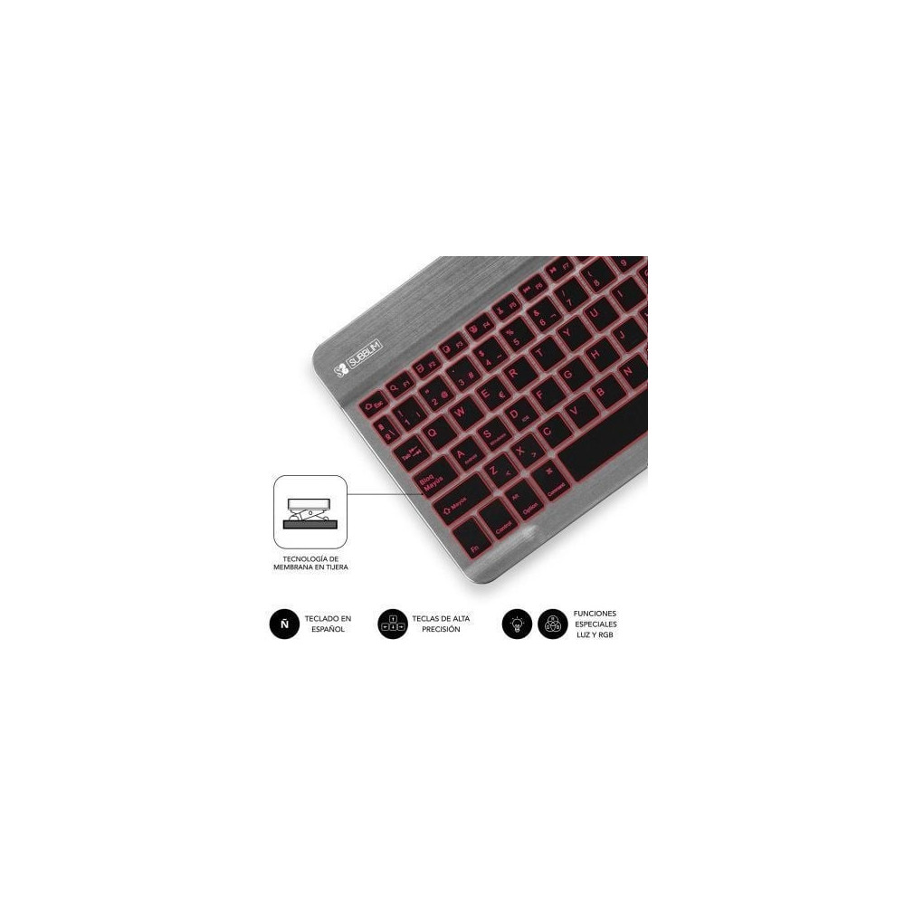 Teclado Compacto Inalámbrico Subblim Smart Backlit/ Gris