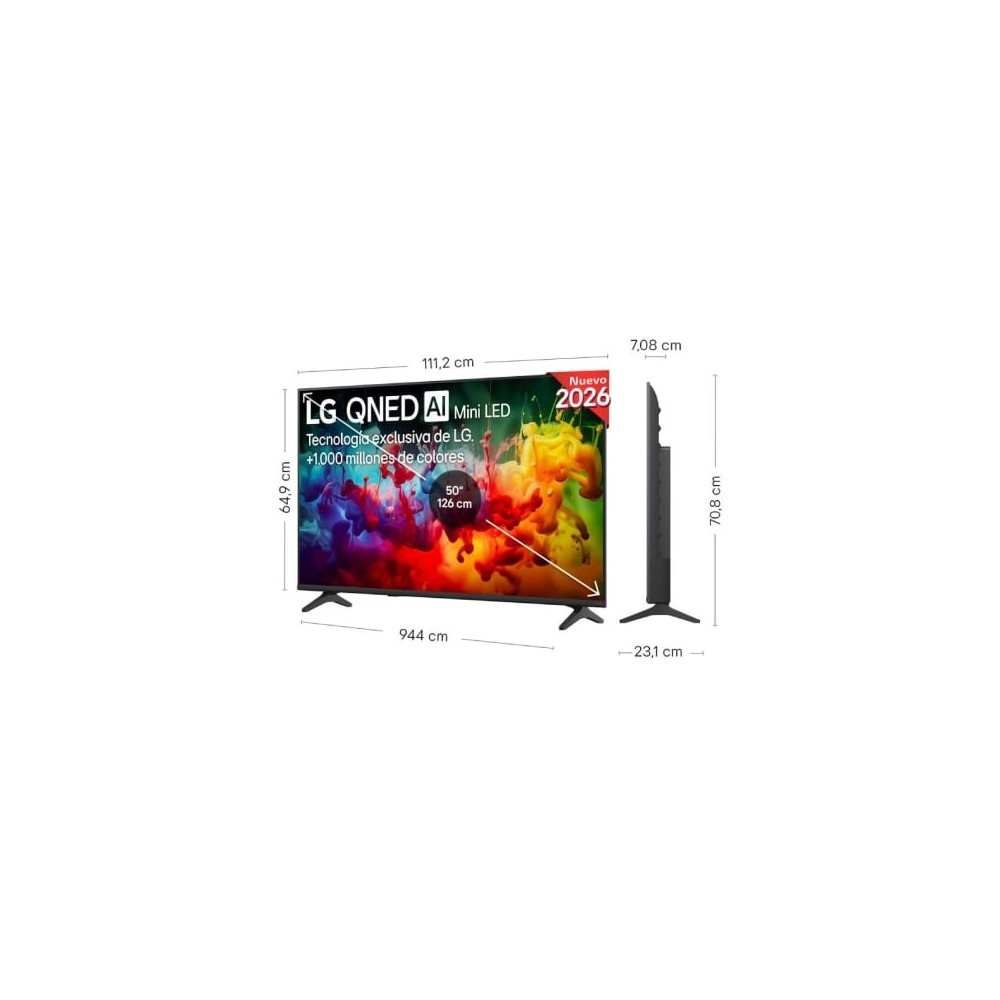 Televisor LG QNED evo AI QNED72 Mini LED 50QNED72B6B 50'/ Ultra HD 4K/ Smart TV/ WiFi