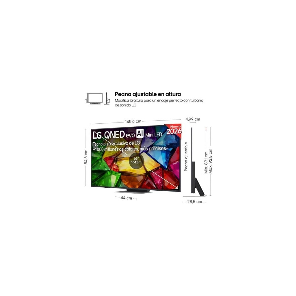 Televisor LG Micro RGB evo AI MRGB86 65MRGB86B6A 65'/ Ultra HD 4K/ Smart TV/ WiFi