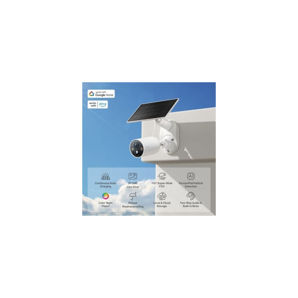 Cámara de Videovigilancia TP-Link Tapo C425 KIT/ Visión Nocturna/ Control desde APP/ Incluye Panel Solar