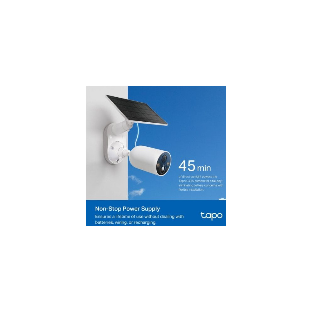 Cámara de Videovigilancia TP-Link Tapo C425 KIT/ Visión Nocturna/ Control desde APP/ Incluye Panel Solar