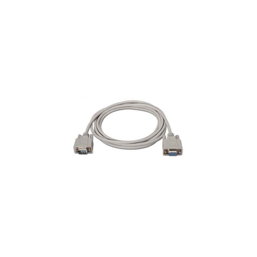 Cable Serie RS232 Aisens A112-0065/ DB9 Macho - DB9 Hembra/ Hasta 0.15W/ 1.6Mbps/ 1.8m/ Beige