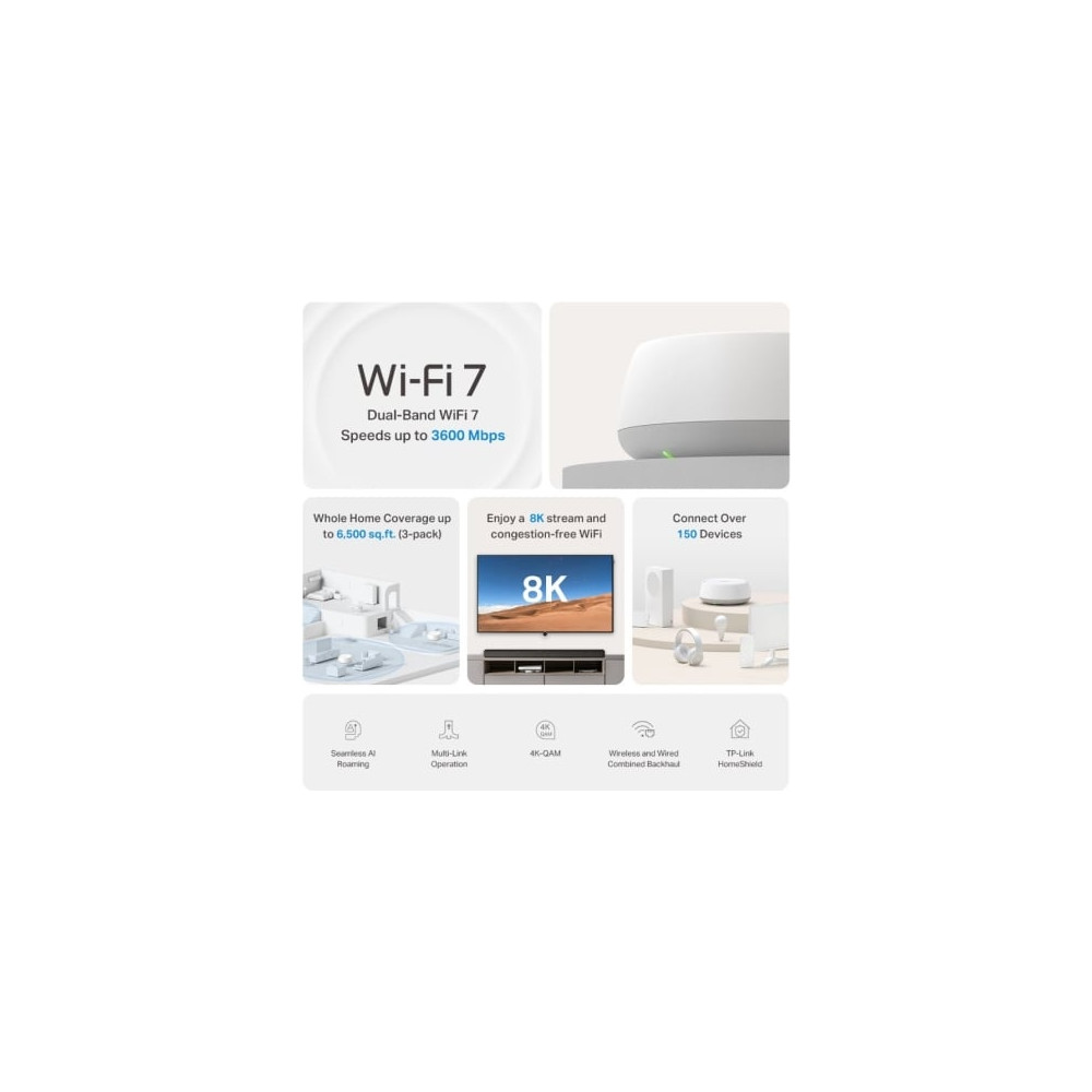Sistema Mesh TP-Link Deco BE22 3600Mbps/ 2.4GHz 5GHz/ Pack de 2