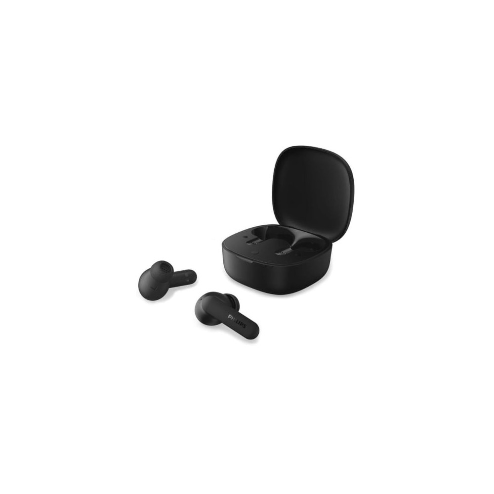 Auriculares Bluetooth Philips TAT2100BK con estuche de carga/ Autonomía 8h/ Negros
