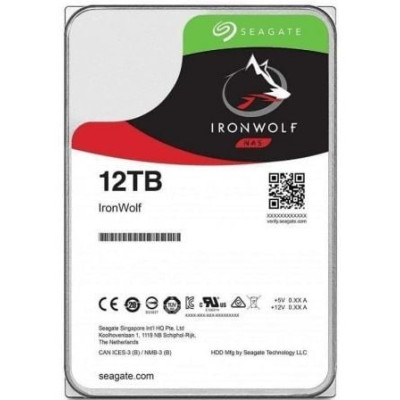 Disco Duro Seagate IronWolf NAS ST12000VN0008 12TB/ 3.5'/ SATA III/ 256MB