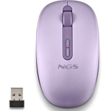 Ratón Ergonómico Inalámbrico NGS Fog Dual FOGDUALPURPLE Silencioso/ Hasta 1600 DPI/ Púrpura