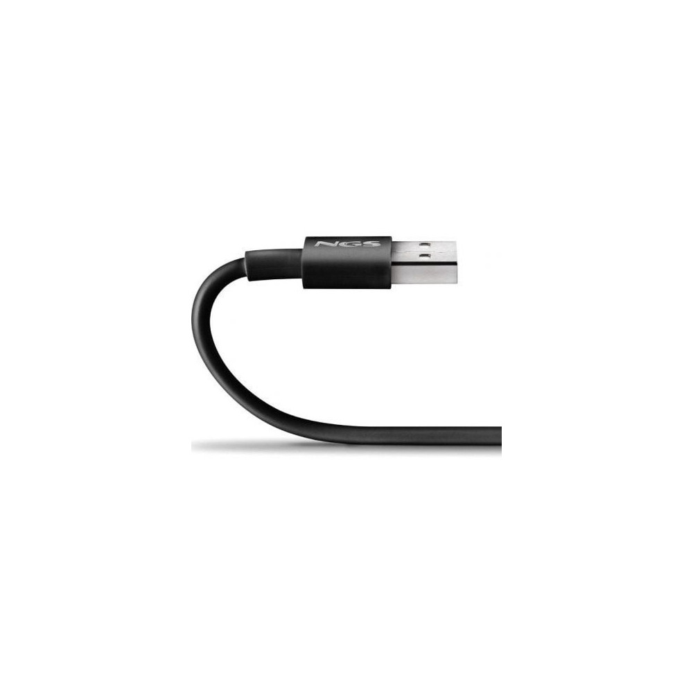 Cable USB 2.0 NGS ZYRO-AC/ USB Macho - USB Tipo-C Macho/ Hasta 15W/ 480Mbps/ 1m/ Negro