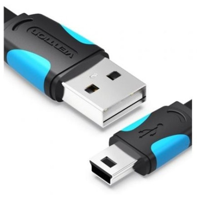 Cable USB 2.0 Vention VAS-A14-B050/ MiniUSB Macho - USB Macho/ 480Mbps/ 50cm/ Azul y Negro