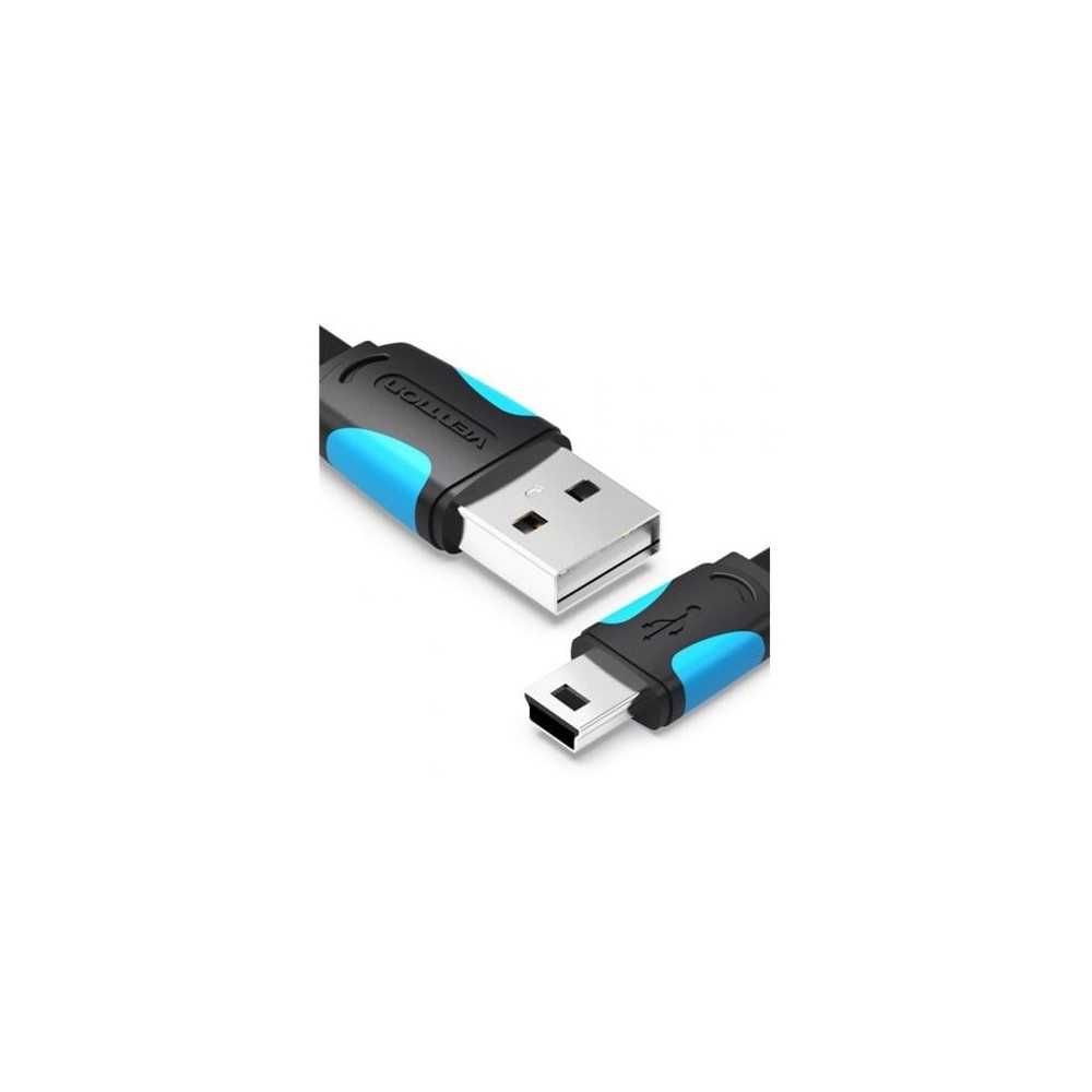 Cable USB 2.0 Vention VAS-A14-B050/ MiniUSB Macho - USB Macho/ 480Mbps/ 50cm/ Azul y Negro