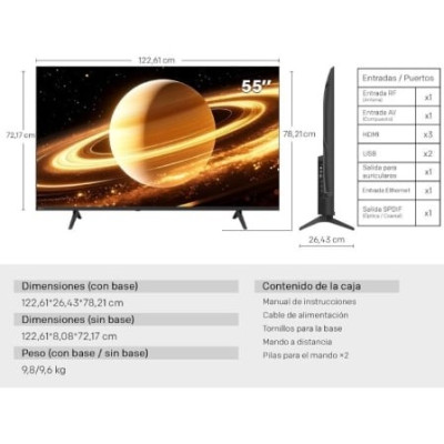 Televisor Metz QLED MiniLED 55MNH7000Z 55'/ Ultra HD 4K/ Smart TV/ WiFi
