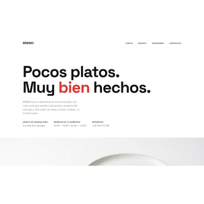 Plantilla Mínimo - Restaurante Moderno Minimalista | Temas