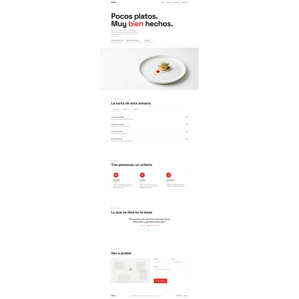 Plantilla Mínimo - Restaurante Moderno Minimalista | Temas