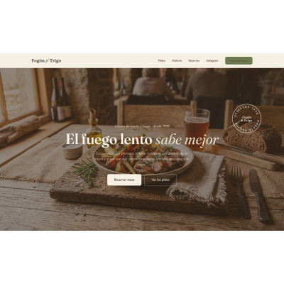 Plantilla Fogón & Trigo - Restaurante Rústico Gourmet | Temas