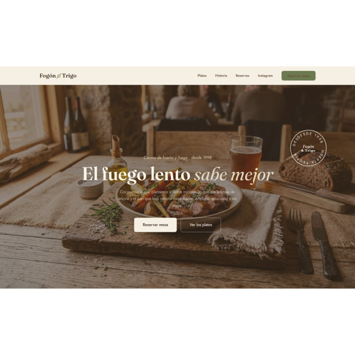 Plantilla Fogón & Trigo - Restaurante Rústico Gourmet | Temas