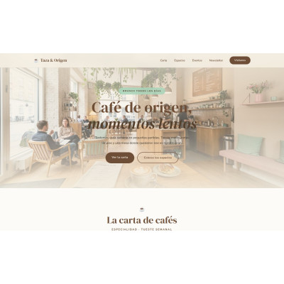 Plantilla Taza & Origen - Cafetería Contemporánea | Temas