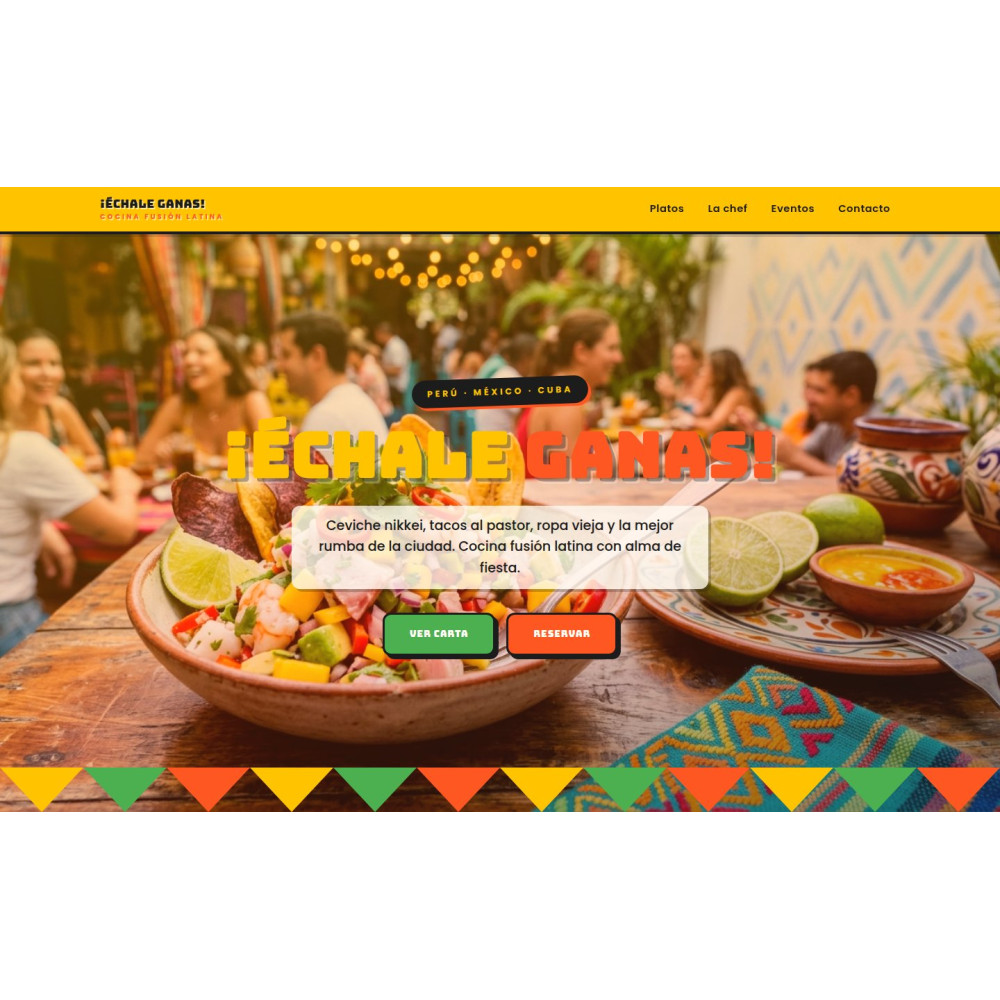 Plantilla ¡Échale Ganas! - Restaurante Fusión Latina | Temas