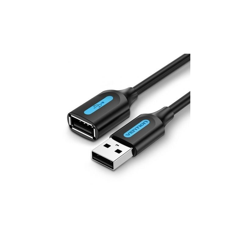 Cable Alargador USB 2.0 Vention CBIBD/ USB Macho - USB Hembra/ 50cm/ Negro