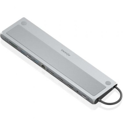 Docking USB Tipo-C Aisens ASUC-12P020-GR/ 2xHDMI 4K/ 3xUSB/ 1xUSB Tipo-C/ 1xRJ45/ 1xDisplayPort/ 1xLector Tarjetas/ 1xUSB Tipo-C