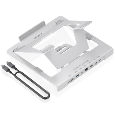 Soporte de Sobremesa - Docking USB Tipo-C Aisens ASUC-7P045-GR/ 1xUSB/ 1xUSB Tipo-C/ 1xHDMI/ 1xRJ45/ 1xLector de Tarjetas/ 1xUSB