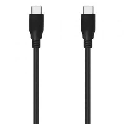 Cable USB 3.2 Tipo-C Aisens A107-0701 20GBPS 5A 100W/ USB Tipo-C Macho - USB Tipo-C Macho/ Hasta 100W/ 20Gbps/ 60cm/ Negro