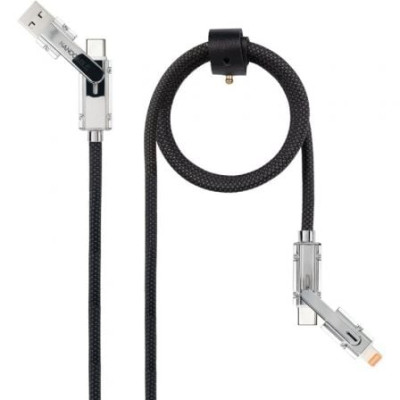 Cable USB 2.0 Tipo-C Nanocable 10.01.2601/ USB Tipo-C Macho + USB Macho - USB Tipo-C Macho + Lightning Macho/ Hasta 27W/ 480Mbps