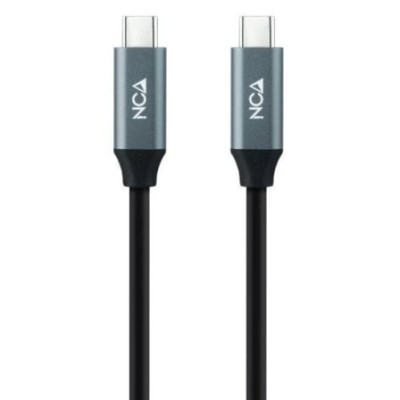 Cable USB 3.2 Tipo-C Nanocable 10.01.4303/ USB Tipo-C Macho - USB Tipo-C Macho/ hasta 100W/ 20Gbps/ 3m/ Gris y Negro