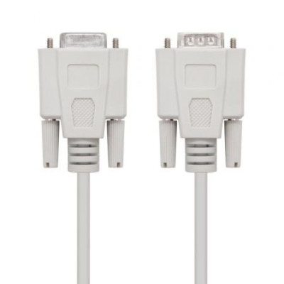 Cable Serie NULL Modem Nanocable 10.14.0502/ DB9 Macho - DB9 Hembra/ 1.8m/ Beige
