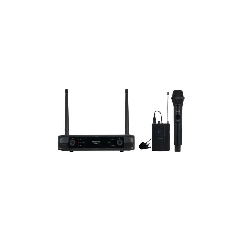 Micrófono Inalámbrico Doble Mano y Petaca UHF Fonestar SONAIR-2MP/ Incluye Receptor