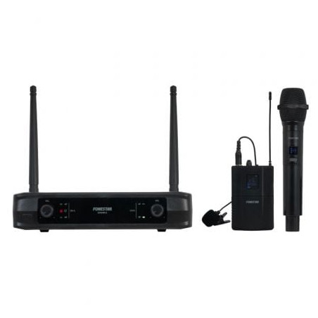 Micrófono Inalámbrico Doble Mano y Petaca UHF Fonestar SONAIR-2MP/ Incluye Receptor