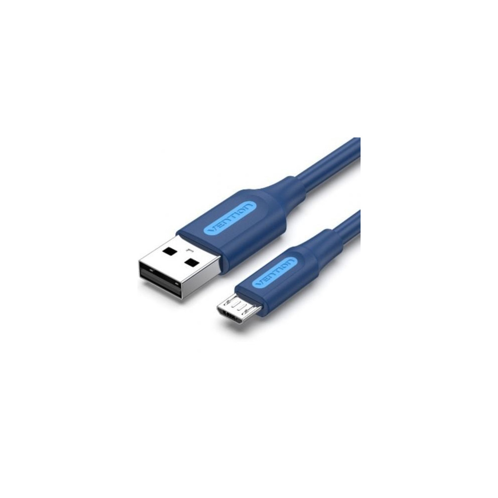 Cable USB 2.0 Vention COLLH/ USB Macho - MicroUSB Macho/ 480Mbps/ 2m/ Azul