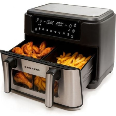 Freidora por Aire Airfryer / Sin Aceite Grunkel Dualflexifryer/ 2800W/ Capacidad 10L