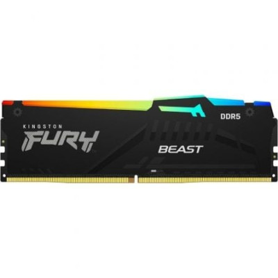 Memoria RAM Kingston FURY Beast RGB 8GB/ DDR5/ 5600MHz/ 1.25V/ CL40/ DIMM