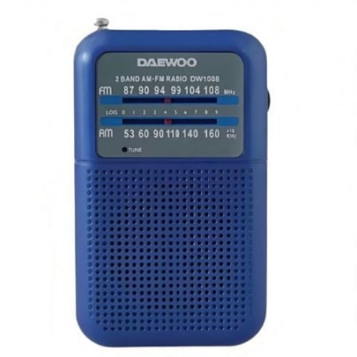Radio Portátil Daewoo DW1008/ a Pilas/ Azul