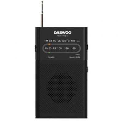 Radio Portátil Daewoo DW1027/ a Pilas/ Negra