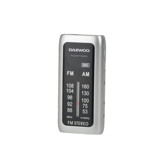 Radio Portátil Daewoo DW1129/ a Pilas/ Plata
