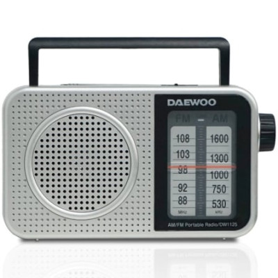 Radio Portátil Daewoo DW1125/ a Pilas/ Gris Metalizado