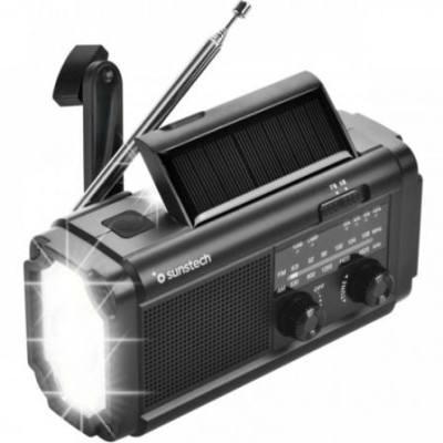 Radio Portátil Sunstech RPE25/ con Batería/ Linterna/ Negra